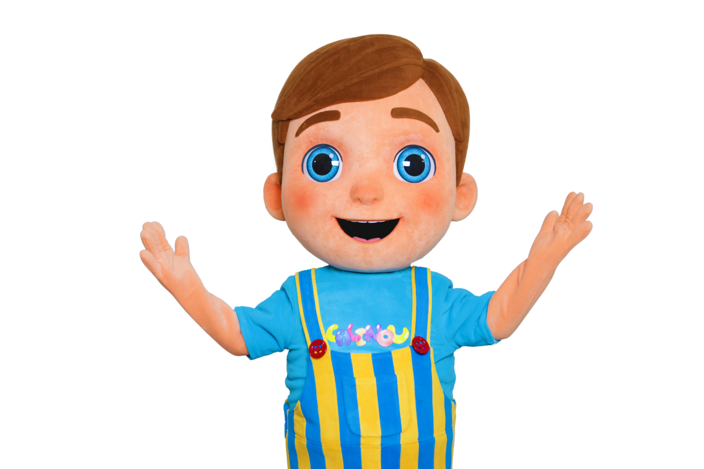 The real Calinou mascot welcoming families